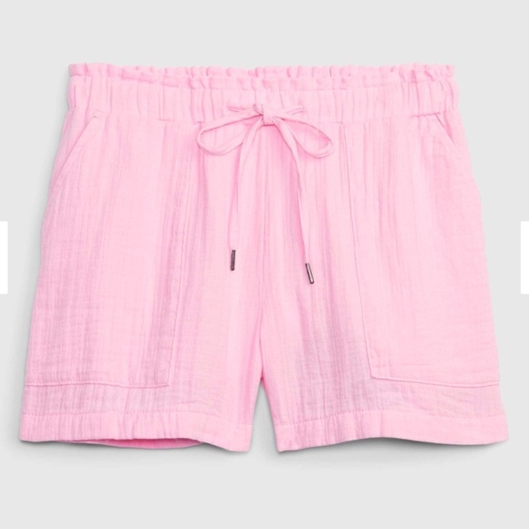 Gap Pink Crinkle Gauze Pull-On Shorts - Picture 3 of 8